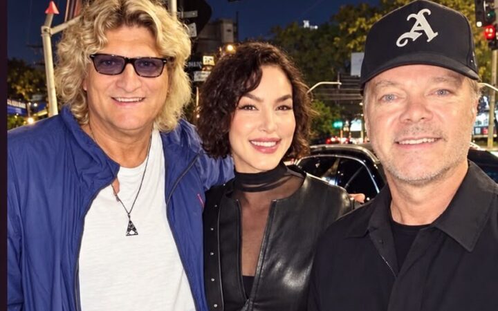 Da esquerda para a direita: Abraham Ackermann, Mary Gripa e Pete Tong, na noite da Freak Chic em São Paulo.